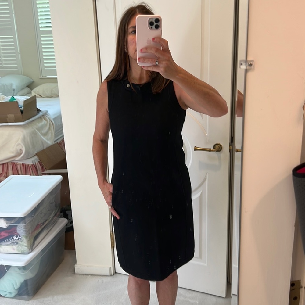 Straight line very soft wool blend black dress . ‘S MaxMara Curitiba Amano